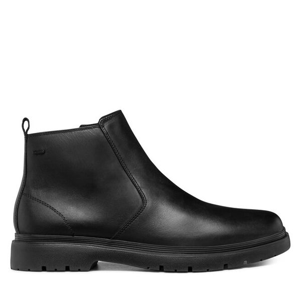 Botki Geox. Czarne sztyblety męskie Geox, bez obcasa, bez zapięcia. Za 549.99 zł.