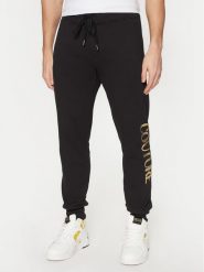 Versace Jeans Couture Spodnie dresowe 78GAAT05 Czarny Regular Fit. Czarne spodnie dresowe męskie Versace Jeans Couture, bez wzorów, z bawełny. Za 569.99 zł.