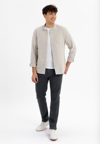 Materiałowe spodnie R-MARSHALL. Niebieskie eleganckie spodnie męskie Volcano, bez wzorów, z bawełny, klasyczne. Za 179.99 zł.