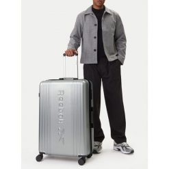 Walizka duża Reebok. Szare walizki męskie Reebok, bez wzorów, duże. Za 349.99 zł.