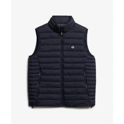 Kurtka puchowa bez rękawów Superdry Fuji Lite. Niebieskie kurtki męskie Superdry., m, bez wzorów, z puchu, bez ramiączek, bez kaptura. Za 422.00 zł.