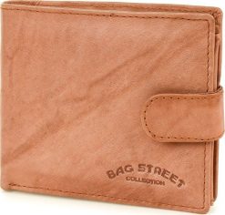 Bag Street Camel Bag Street Portfel Skórzany Męski poziomy na karty 883. Brązowe portfele męskie Bag Street, bez wzorów. Za 48.39 zł.