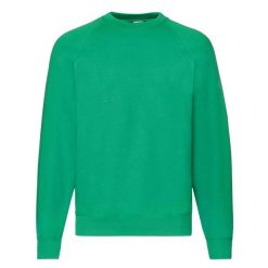 Męska Klasyczna Bluza Raglanowa. Zielone bluzy nierozpinane męskie Fruit of the Loom, l, bez wzorów, klasyczne, bez ramiączek, bez kaptura. Za 64.99 zł.