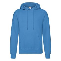 Męska Klasyczna Bluza Z Kapturem. Niebieskie bluzy nierozpinane męskie Fruit of the Loom, l, bez wzorów, klasyczne, bez ramiączek, z kapturem. Za 80.99 zł.
