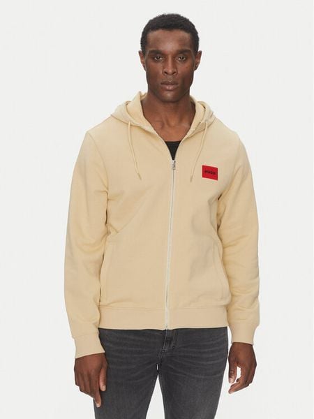 HUGO Bluza Daple212 50447972 Beżowy Regular Fit. Brązowe bluzy rozpinane męskie Hugo, l, bez wzorów, z bawełny, bez ramiączek, bez kaptura. Za 479.99 zł.