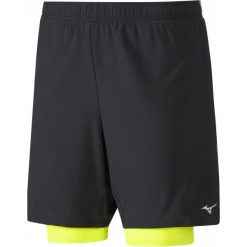 Mizuno Spodenki Męskie Do Biegania Alpha 7.5 2In1 Short Black/Safety Yellow L. Szorty sportowe męskie marki Mizuno. W wyprzedaży za 149.00 zł.