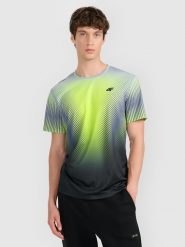 4F Koszulka szybkoschnąca z nadrukiem męska 4F x Robert Lewandowski - zielona XL. Zielone t-shirty sportowe męskie 4f, m, bez wzorów, z materiału, sportowe, bez ramiączek. Za 149.99 zł.