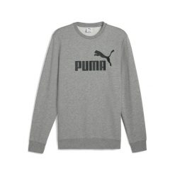 Bluza męska PUMA ESS No. 1 Logo Crew TR. Szare bluzy nierozpinane męskie Puma, m, bez wzorów, bez ramiączek, bez kaptura. Za 149.00 zł.