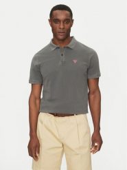 Guess Polo F5GP00 K9WF1 Szary Regular Fit. Szare koszulki polo męskie Guess, m, z aplikacjami, z bawełny, bez kołnierzyka, bez ramiączek. Za 159.99 zł.