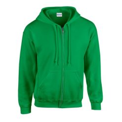 Bluza Z Kapturem Dla Dorosłych Unisex Heavy Blend Full Zip. Zielone bluzy nierozpinane męskie GILDAN, m, bez wzorów, bez ramiączek, z kapturem. Za 122.99 zł.