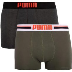 Bokserki Puma dla mężczyzn - Pakiet 2 w zieleni wojskowej - Komfort i Jakość. Zielone bokserki męskie GLENMUIR, l, bez wzorów, z bawełny. Za 157.99 zł.