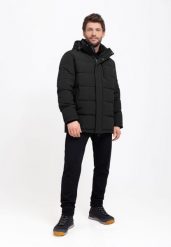 Pikowana kurtka zimowa J-GILBERT. Czarne kurtki męskie Volcano, na zimę, m, bez wzorów, z materiału, bez ramiączek, bez kaptura. Za 389.99 zł.