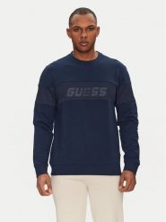 Guess Bluza Z5GQ09 K6ZS1 Granatowy Regular Fit. Niebieskie bluzy nierozpinane męskie Guess, m, z aplikacjami, z bawełny, bez ramiączek, bez kaptura. Za 207.00 zł.