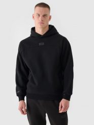 4F Bluza dresowa nierozpinana z kapturem męska 4F x Robert Lewandowski - czarna XL. Czarne bluzy nierozpinane męskie 4f, m, z aplikacjami, z bawełny, sportowe, bez ramiączek, z kapturem. W wyprzedaży za 139.99 zł.