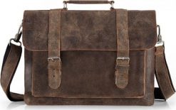 Solome BRĄZOWA SKÓRZANA TORBA LISTONOSZKA NA RAMIĘ SOLOME. Brązowe torby męskie na ramię Solome, bez wzorów, na ramię. Za 349.00 zł.