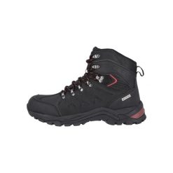 Buty trekkingowe męskie Whistler Mirentu WP. Czarne buty trekkingowe męskie Whistler, bez wzorów, sportowe, bez obcasa, bez zapięcia. Za 389.99 zł.