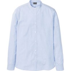Koszula z długim rękawem i stójką Slim Fit bonprix niebieski w paski. Koszule męskie marki bonprix. Za 59.99 zł.