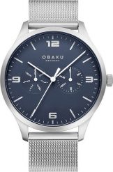 Zegarek OBAKU Zegarek męski Obaku Denmark V249GMCLMC srebrny. Szare zegarki męskie Obaku, srebrne. Za 378.00 zł.