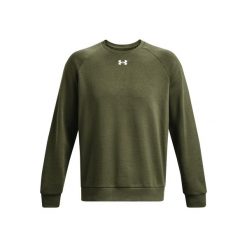 Bluzy sportowa męska Under Armour Rival Fleece. Zielone bluzy nierozpinane męskie Under Armour, l, bez wzorów, sportowe, bez ramiączek, bez kaptura. Za 278.00 zł.