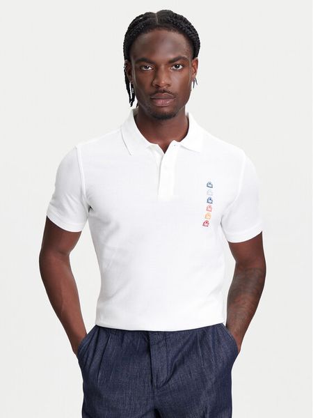 United Colors Of Benetton Polo 3089U302J Biały Regular Fit. Białe koszulki polo męskie United Colors Of Benetton, m, bez wzorów, z bawełny, bez kołnierzyka, bez ramiączek. Za 129.99 zł.