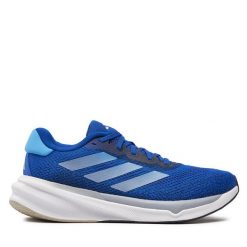 Buty do biegania adidas. Niebieskie buty do biegania męskie ADIDAS, bez wzorów, bez zapięcia, do biegania. Za 349.99 zł.