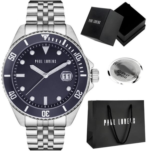 Zegarek męski Paul Lorens TOREZ 13030B-6C1 PROF Z GRAWEREM. Zegarki męskie Paul Lorens. Za 239.00 zł.