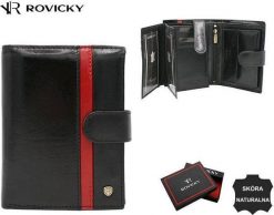 Rovicky Duży, skórzany portfel męski z systemem RFID - Rovicky NoSize. Portfele męskie ROVICKY, bez wzorów. Za 103.54 zł.