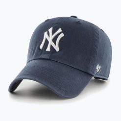 Czapka z daszkiem 47 Brand MLB New York Yankees CLEAN UP. Niebieskie czapki męskie 47 Brand, na wiosnę, bez wzorów. Za 89.99 zł.