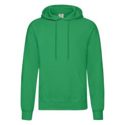 Męska Klasyczna Bluza Z Kapturem. Zielone bluzy nierozpinane męskie Fruit of the Loom, m, bez wzorów, z kapturem. Za 106.99 zł.
