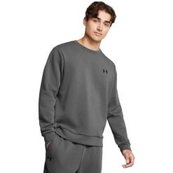 Bluza męska Under Armour Unstoppable Fleece Crew EU. Szare bluzy nierozpinane męskie Under Armour, m, bez wzorów, sportowe, bez ramiączek, bez kaptura. Za 219.99 zł.