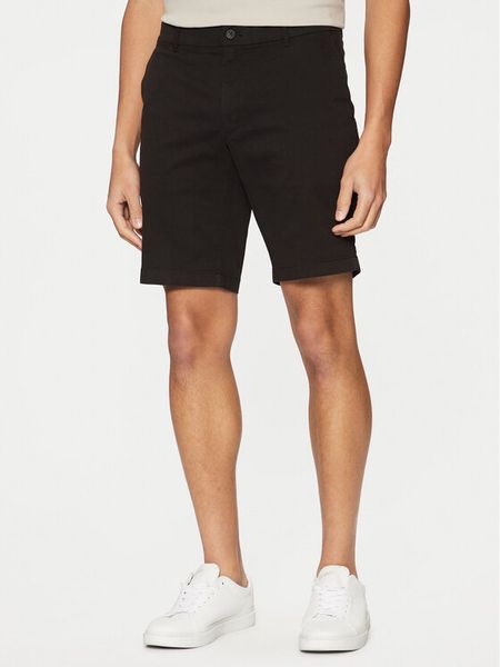 Calvin Klein Szorty materiałowe Modern Twill K10K114063 Czarny Slim Fit. Czarne szorty męskie Calvin Klein, bez wzorów, z bawełny. Za 349.99 zł.