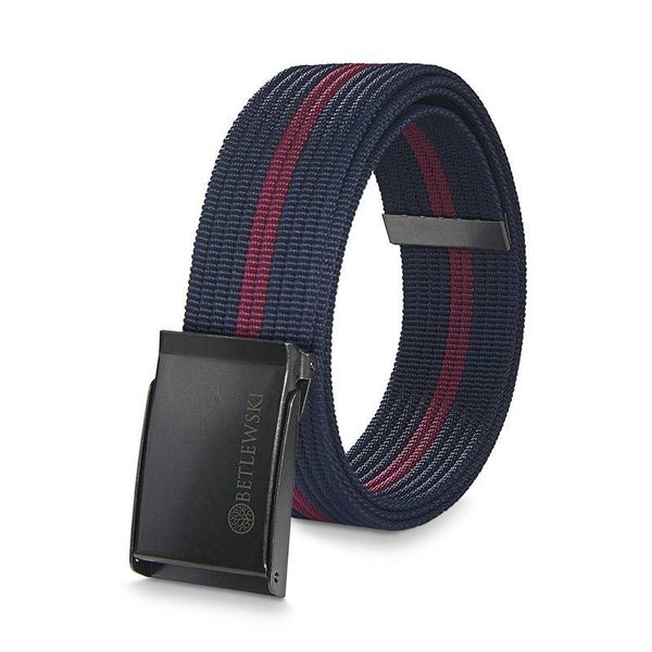 Pasek parciany BETLEWSKI PRC-17_GR-1 L granatowy. Niebieskie paski męskie Betlewski, bez wzorów, z materiału. Za 34.99 zł.