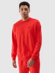 4F Bluza dresowa nierozpinana bez kaptura męska - czerwona XL. Czerwone bluzy nierozpinane męskie 4f, m, bez wzorów, z bawełny, klasyczne, bez ramiączek, bez kaptura. W wyprzedaży za 99.99 zł.