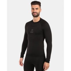 Męska bezszwowa koszulka termoaktywna z długim rękawem Kilpi NATHAN-M. Czarne bielizna termoaktywna męska Kilpi, m, bez wzorów, bez ramiączek. Za 215.49 zł.