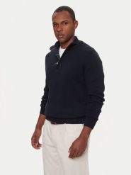 Barbour Sweter Half Zip MKN1074NY91 Granatowy Regular Fit. Niebieskie kardigany męskie Barbour, m, bez wzorów, z bawełny, bez ramiączek. Za 599.99 zł.