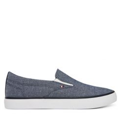 Tenisówki Tommy Hilfiger. Niebieskie trampki męskie Tommy Hilfiger, bez wzorów, bez zapięcia. Za 329.99 zł.