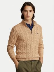 Polo Ralph Lauren Sweter 710810841003 Beżowy Regular Fit. Brązowe kardigany męskie Polo Ralph Lauren, m, bez wzorów, z bawełny, bez ramiączek. Za 949.99 zł.