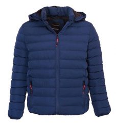 Kurtka Jesienno-Zimowa Niebieska z Kapturem, Delikatnie Ocieplana, Pikowana, Męska -PAKO JEANS. Niebieskie kurtki męskie Pako Jeans, na zimę, l, bez wzorów, z jeansu, bez ramiączek, z kapturem. Za 379.00 zł.