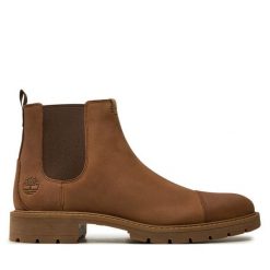 Sztyblety Timberland. Brązowe sztyblety męskie Timberland, bez obcasa, bez zapięcia. Za 579.99 zł.