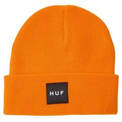 Czapka zimowa męska HUF Essential Box Logo Beanie. Brązowe czapki męskie HUF, na zimę, bez wzorów, sportowe. W wyprzedaży za 67.00 zł.