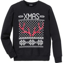 Bluza dresowa Slim Fit bonprix czarny. Bluzy nierozpinane męskie marki bonprix. Za 59.99 zł.