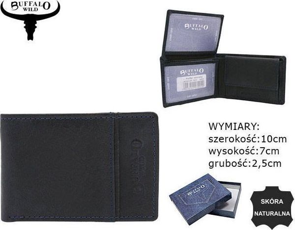 Buffalo Wild Mały, Skórzany Portfel Męski Bez Zapięcia. Portfele męskie BUFFALO WILD, bez wzorów. Za 90.98 zł.