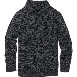 Sweter z szalowym kołnierzem Regular Fit bonprix czarno-szary melanż. Swetry męskie bonprix. Za 37.99 zł.