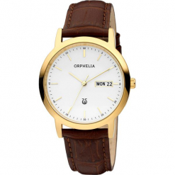 Zegarek kwarcowy w kolorze brązowo-biało-złotym. Brązowe, analogowe zegarki męskie Esprit Watches, ze skóry. W wyprzedaży za 227.95 zł.