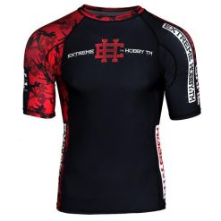 Koszulka Męska Rashguard MMA na Siłownię EXTREME HOBBY RED WARRIOR. Czarne bielizna termoaktywna męska EXTREME HOBBY, l, bez wzorów, z bawełny, bez ramiączek, do biegania. Za 199.00 zł.