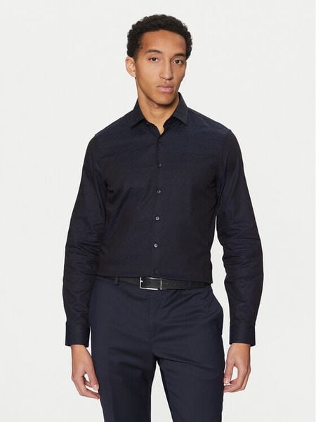 Calvin Klein Koszula K10K113840 Granatowy Slim Fit. Niebieskie koszule męskie Calvin Klein, m, bez wzorów, z bawełny, bez kołnierzyka, bez ramiączek. Za 239.99 zł.