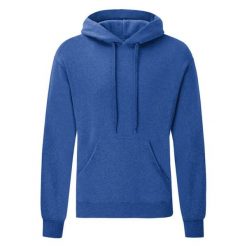 Męska Klasyczna Bluza Z Kapturem. Niebieskie bluzy nierozpinane męskie Fruit of the Loom, m, bez wzorów, z kapturem. Za 80.99 zł.
