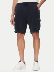 Aeronautica Militare Szorty materiałowe 251BE254CT3508 Granatowy Regular Fit. Niebieskie szorty męskie Aeronautica Militare, bez wzorów, ze lnu. Za 479.99 zł.