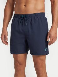 Guess Szorty kąpielowe F6GT24 WG282 Granatowy Regular Fit. Niebieskie szorty męskie Guess, z aplikacjami, z syntetyku. Za 219.99 zł.