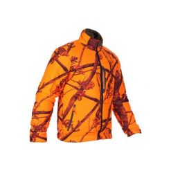 Kurtka myśliwska 500 Camo fluo. Brązowe kurtki męskie SOLOGNAC, z tkaniny. Za 199.99 zł.